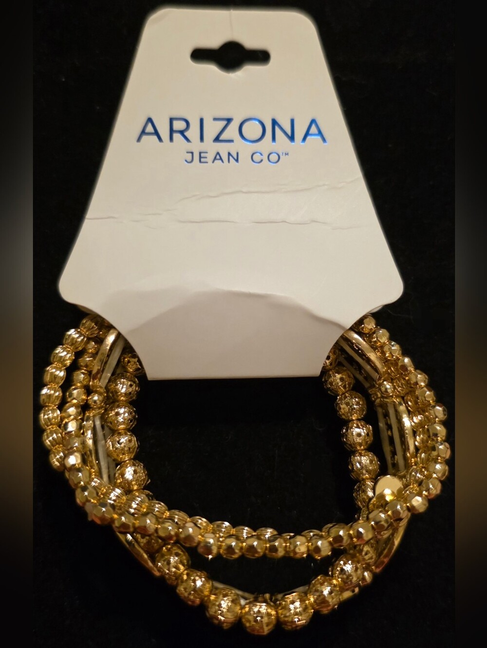 Goldtone Stretchy Beaded Bracelet Set